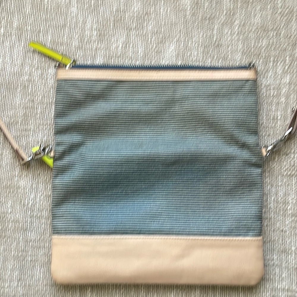 STELLA & DOT Waverly Petite Breton Strip Navy Cream Crossbody Bag